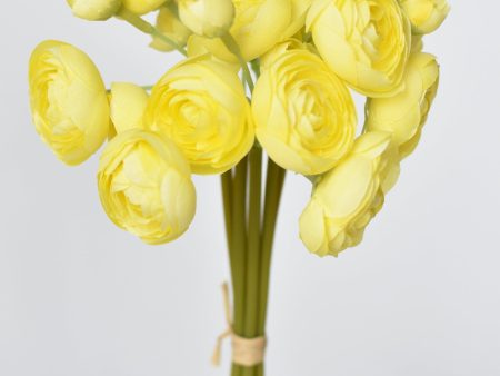 10.5  Faux Light Yellow Ranunculus Bundle Online now