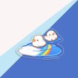 Ducklings in Rainbow Puddles Vinyl Sticker (Holographic) Online