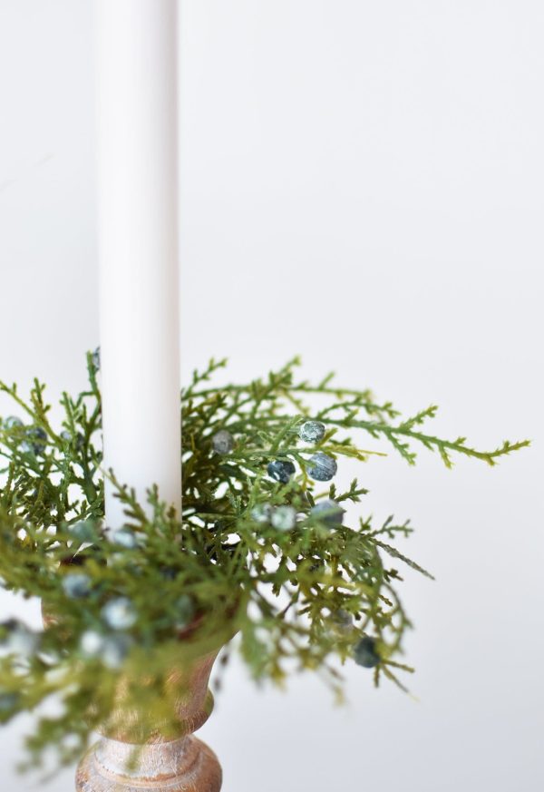 Faux Juniper Candle Ring Online now