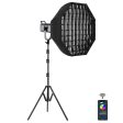 GVM PR150R 150W High Power LED Spotlight Bi-Color & RGB Studio Lighting Kit with Softbox Supply