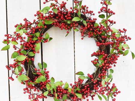 24  Faux Red Berry Wreath Online now