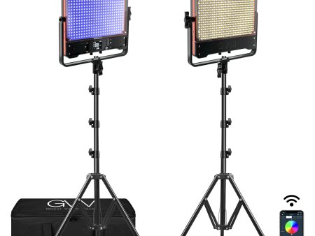 GVM 50SM 50w Bi-color & RGB Double-sided Light Soft Panel LED Video Light 2-light-kit For Sale