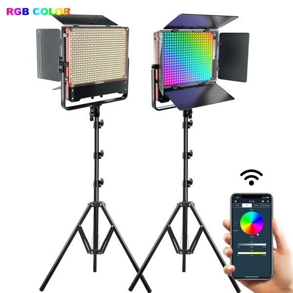 GVM 50SM 50w Bi-color & RGB Double-sided Light Soft Panel LED Video Light 2-light-kit For Sale