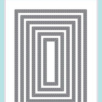 Heffy Doodles Metric Stitched Rectangles Dies (EU Size) (HFD0099) - Metic sizes Hot on Sale