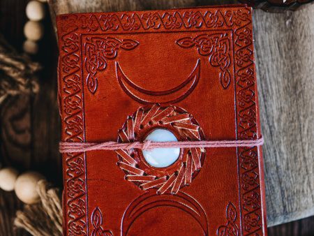 Triple Moon Leather Journal Hot on Sale