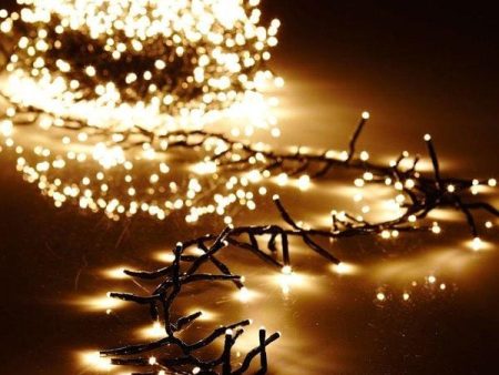 LED Connectable Warm White Cluster Light Garland, w Timer and Remote For Discount