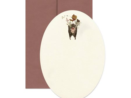 Bat with Flowers Oval For Sale