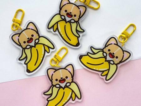 Banana Corgi Acrylic Keychain For Discount