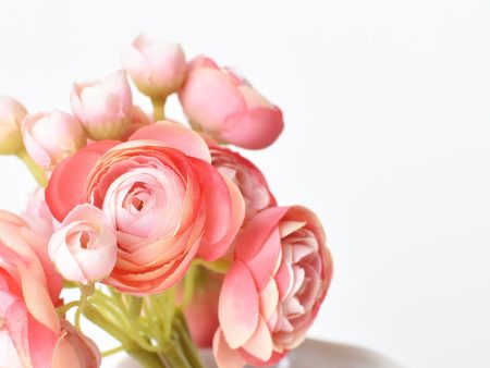 10.5  Faux Light Pink Ranunculus Stem Bundle Discount