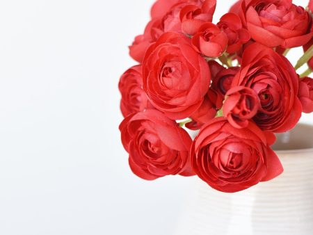 10.5  Faux Red Ranunculus Stem Bundle Hot on Sale