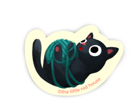 Black Cat Vinyl Sticker Online now