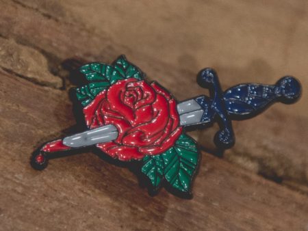 Red Bleeding Rose Soft Enamel Pin Online Hot Sale