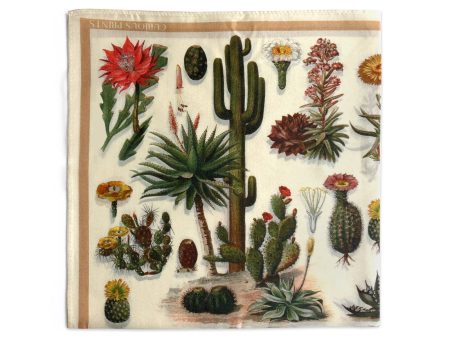 100% Silk Scarf Cactus Bandana Cheap