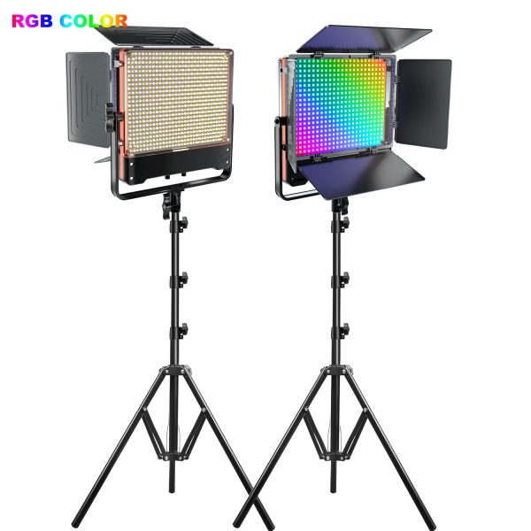 GVM 50SM 50w Bi-color & RGB Double-sided Light Soft Panel LED Video Light 2-light-kit For Sale