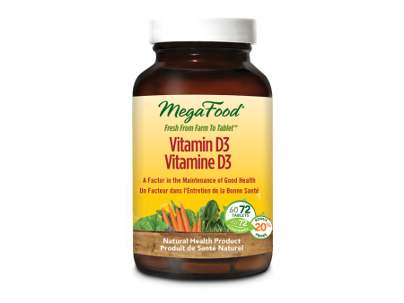 MegaFood Organic Whole-Food Vitamin D-3 1000 IU (72 Tablets) Hot on Sale