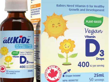 allKiDz Vitamin D3 400IU (baby 0-3yrs D Drops)  25ml Online now